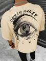 Dream Maker Tearful Earth Printing T-Shirt Men Clothes Summer Loose Tee Cotton Casual Street Tshirt Hip Hop Oversize T Shirts. 