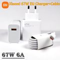 New For xiaomi 67W charger EU Fast Charge Power Adapter 6A Type C Cable For Xiaomi mi 11 Ultra poco f3 Redmi note 10 11 k40 pro.