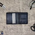 Avro Bifold Mini Wallet Card Holder, Coin Pocket Black Wallet For Men 100% Cow Leather Money Bag For Men. 