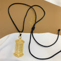 Chinese style abacus engraved blessing pendant Vietnamese sand gold jewelry does not fade for a long time, little red book, black rope necklace female wholesale. 