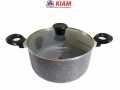 Kiam Marble Coated Casserole With Glass Lid 24CM IB (Induction bottom). 