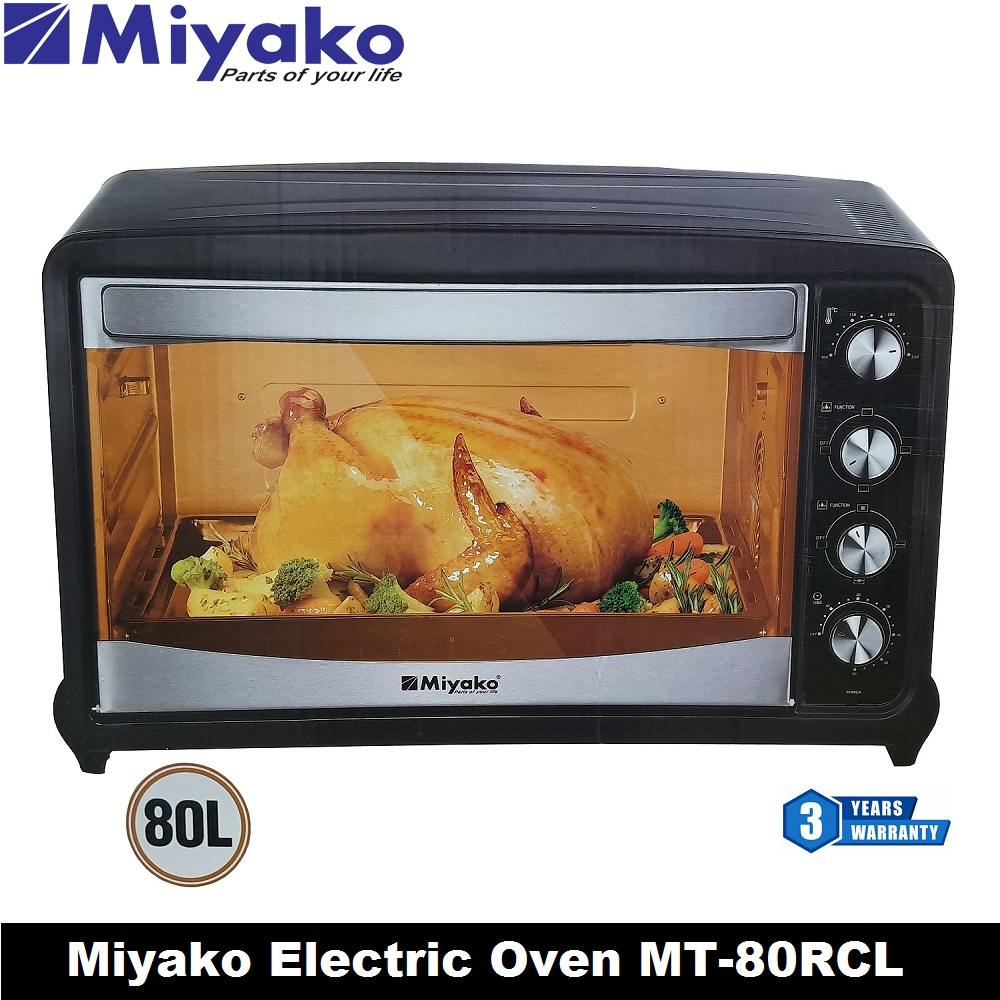 Miyako MT-80RCL Electric Oven Multi Function-Convection,Rotisserie & Inner Lamp- 80 Liters.