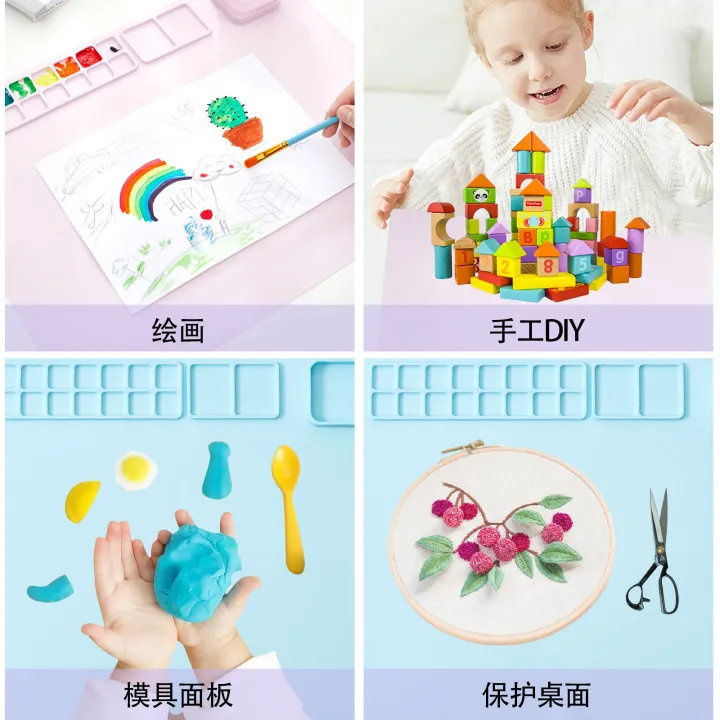 Children%20Drawing%20Toys%20Silicone%20Painting%20Mat%20Set%20for%20Children's%20Day%20Gift%20Montessori%20Graffiti%20Mat%20Washable%20Watercolor%20Palette%20Set%20-%20Image%202