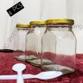 Full Airtight 250 ml. 04 Pcs Glass Jar for Kitchen & Dining. Glassware Food container with new steel cap..