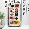 Mix Labels Collage Stickers Aesthetic Phone Case For iPhone 14 13 12 11 Pro Max Mini XS X XR SE 7 8 Plus Clear Soft Cover. 