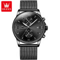OLEVS Minimalist Design Multifunction Chronograph Watch For Men Waterproof Luminous Calendar Stainless steel strap / Milanese steel strap 2886.