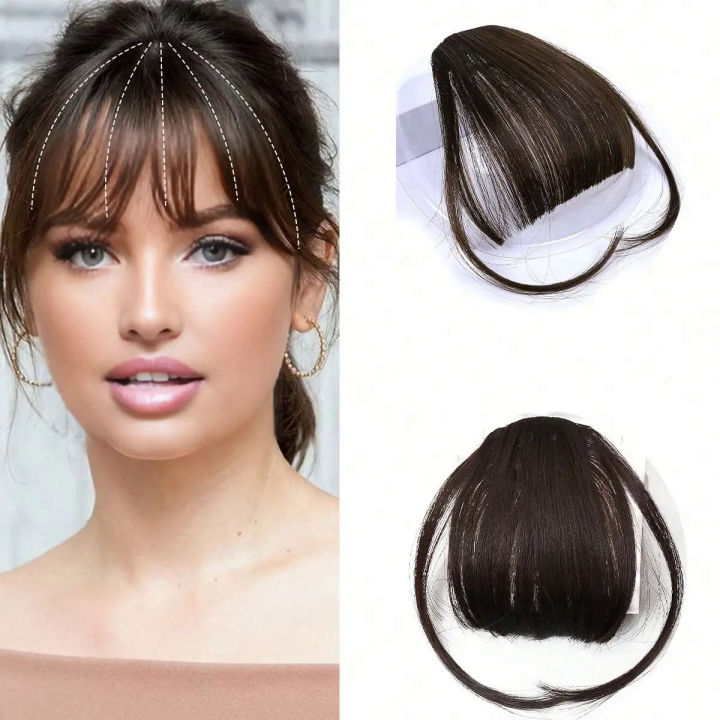 Bangs Hair Clip Wispy Accessories For Women Bang Clip on Hair Synthetic Wig Fringe Front Flat Bang Straight Hair Extensions