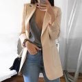 XxxxxL XxxxL New Women Elegant Slim Casual Solid Business Blazer Bodycon Long Blazers Jacket Ladies Spring Autumn Suit. 