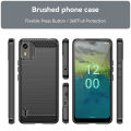 NOKIA C12 Pro Carbon Fiber Black Color Premium and Camera Protection Soft Mobile Back Cover for Nokia C12 Pro. 