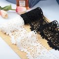 Water Soluble Hollow-out Wide Yellow Lace Edge Lace Handmade Skirt. 