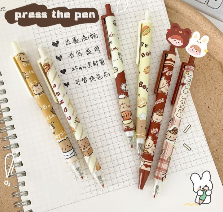 1%20pis%200.5Mm%20Cute%20Cartoon%20Bear%20Press%20Neutral%20Pen%20Black%20ink%20Gel%20Pens%20Office%20Stationery%20School%20Kids%20Writing%20Supplies%20-%20Image%202