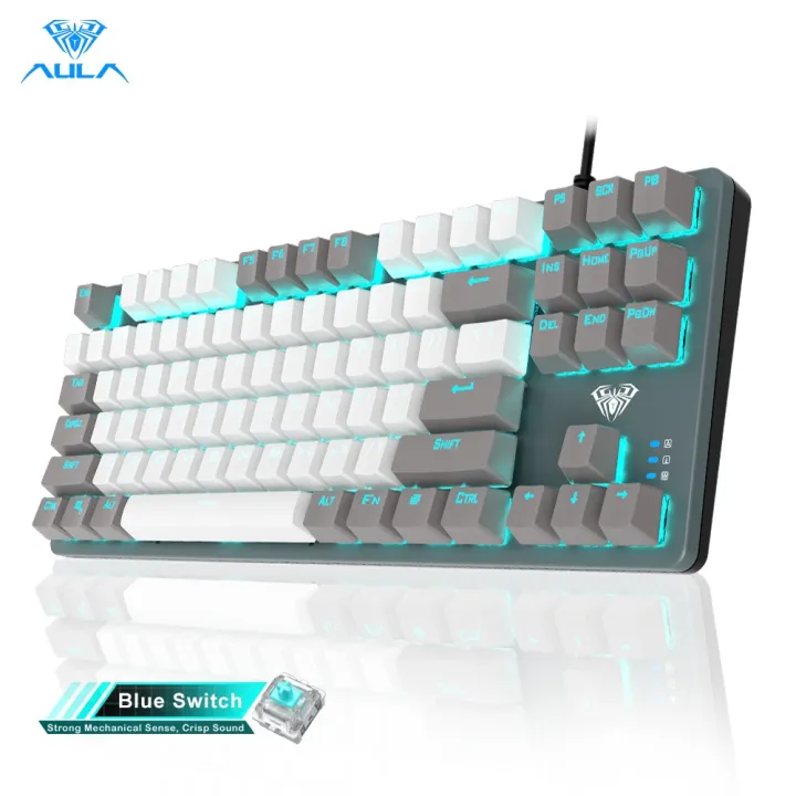AULA%20F3287%20Wired%20TKL%20Rainbow%20Mechanical%20Gaming%20Keyboard,%2080%25%20Compact%20Tenkeyless%2087%20Keys%20Layout%20w/Tactile%20Blue%20Switches,%20White%20&%20Grey%20Mixed-Color%20Keycaps,%20Programmable%20Macro%20Keys%20-%20Image%206