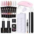 Nail Gel Set 6W LED Lamp Full Manicure Set Quick Extension Nail Kit Gel Building Polygels Set For Nails Tool Kit Nail Art Kit.