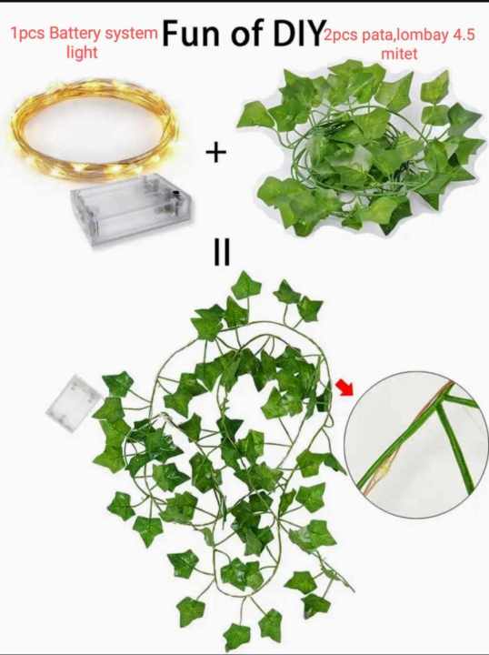 4.5%20Meter%2020%20LED%20String%20Lights%20Artificial%20Ivy%20Fake%20Garland%20Green%20Leaf%20Plants%20Vine%20Battery%20Operate,pata+battery%20system%20light,%20002%20-%20Image%202