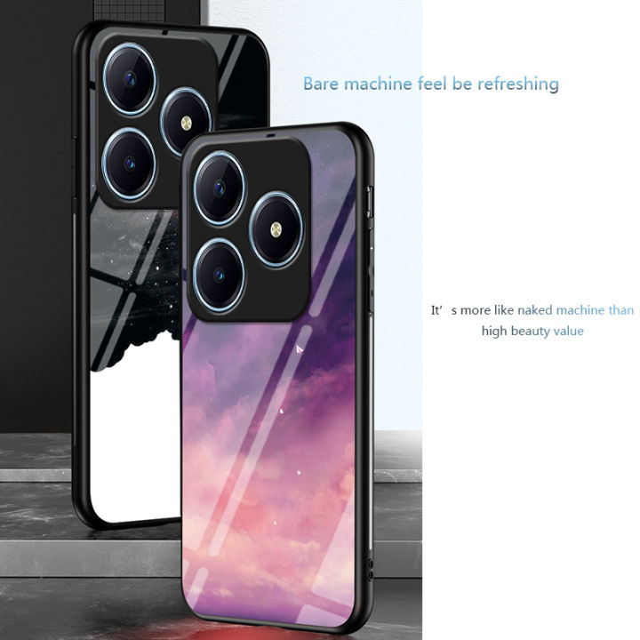 Biruiqu%20For%20Realme%20C63%20Shockproof%20Starry%20Colorful%20Tempered%20Glass%20Back%20Soft%20Silicone%20Edge%20Case%20Cover%20-%20Image%202