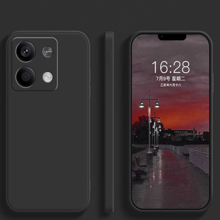 For Xiaomi Redmi Note 13 4G Matte Finish Silicone with Inside Fiber Cloth Phone Back cover