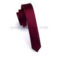 GUSLESON Super Slim Tie 3cm Satin Red Yellow Black Solid Ties Handmade Fashion Men Skinny Narrow Necktie For Wedding Party. 
