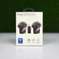 F11-2 (3 in 1)Collar Wireless Dual Microphone proprofessional Lepal Lavaliar microphon iPhone/Android & Type C Supported 100& Noise Cancellation.