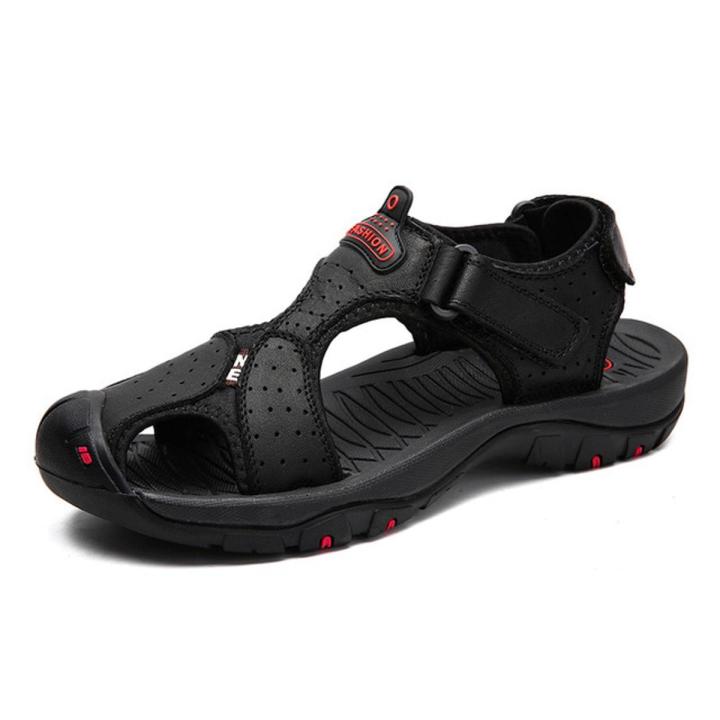 Classic Men's Sandals Summer  Leather Beach Sandals Moccasins Luxury Men's Sandals Outdoor Slippers Sneakers Plus Size