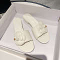 2024 New Xiaoxiangfeng Mountain Camellia Slippers Women's Bottom One line Fashion Outwear Beach Flat Heel Sandals.