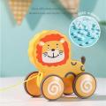Children Fun Pulling Toys Cute Cartoon Animal Dog Bear Lion 4 Wheels Mini Car Toy for Toddlers Boy Gifts for Kids KankongAgu. 