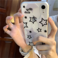 Korean Cute Y2k Star Transparent Phone Case For iPhone 14 13 12 11 Pro Max X XR 7 8 Plus SE 3 Lovely Shockproof Soft Cover Funda.