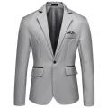 Fashion Men Blazer Coat One Button Lapel Casual Men Blazer Suit Jacket Long Sleeve Decorative Pocket Suit Coat Wedding.