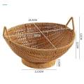 Open Storage Basket DIY Hand Woven Hamper Box for Countertop Desktop Picnic.