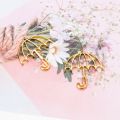 5Pcs Gold Umbrella Resin Frame Open Bezels Setting Blank Pendant Jewelry Making. 