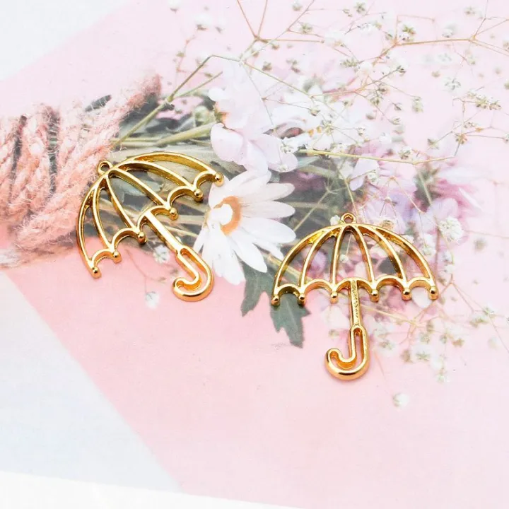 5Pcs%20Gold%20Umbrella%20Resin%20Frame%20Open%20Bezels%20Setting%20Blank%20Pendant%20Jewelry%20Making%20-%20Image%204