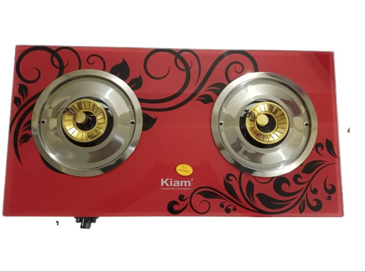 Kiam Gas Stove - Double  Burner  G-46  LPG  with  Glass :  Cook  with  Ease ,  Maintain  with  Simplicity