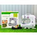 CGSM-505 Mini Sewing Machine 12 Stitch Multifunctional Portable Sewing Machine with Foot Pedal LED Light Dual Power Adapter & Battery for Home Tailoring DIY Craft.