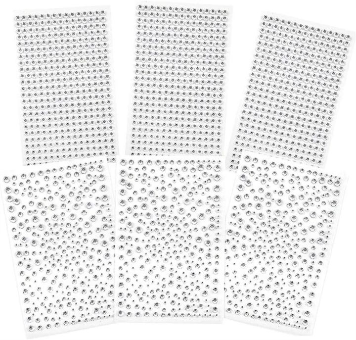 1725/2100pcs Clear Rhinestones Stickers Kids DIY Craft Self Adhesive Bling Gems Crystal Sticker Face Nail Scrapbook Decoration