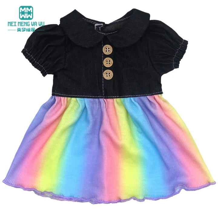 Doll%20Clothes%20for%2043%20cm%20new%20born%20doll%20and%20American%20doll%20accessories%20fashionable%20gauze%20dress,%20bow%20dress%20-%20Image%207