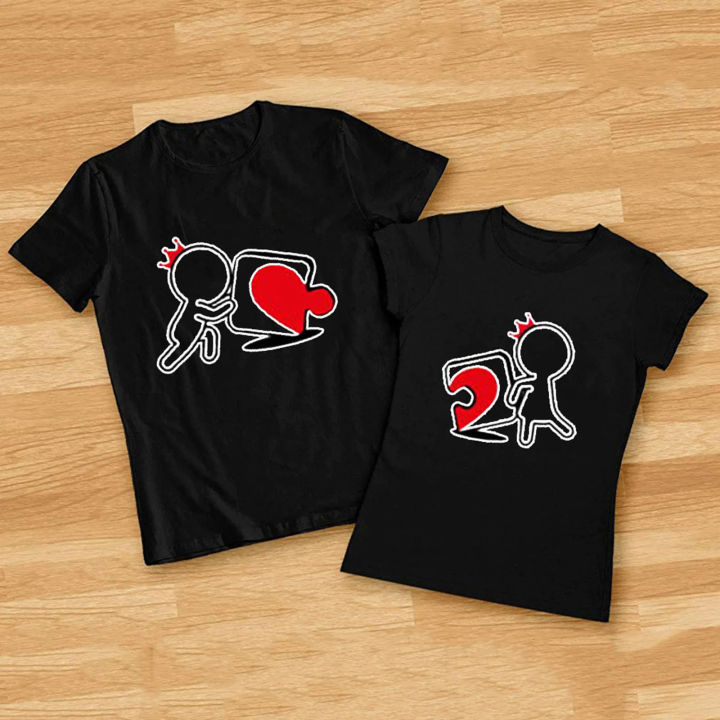Couple T Shirts for Boyfriend and Girlfriend Love Short Sleeve Sweet Tee Shirt Femme 2021 Valentine's Day Tops Women Clothes