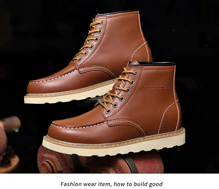 Men Boots Elevator Shoes Hidden Heels High Soft Leather Heightening Shoes For Man Increase Insole 10CM 8CM 6CM Warm Height Boots BunnyGarden Daraz .bd