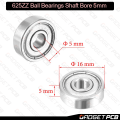 5pcs 625ZZ Deep Groove Ball Bearings 625 ZZ 5 x 16 x 5mm Bearing Steel Bore 5mm diameter. 