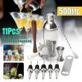 11Pcs 700ML Stainless Steel Cocktail Jigger Mixer Bar Drink Shaker Bartender Set. 
