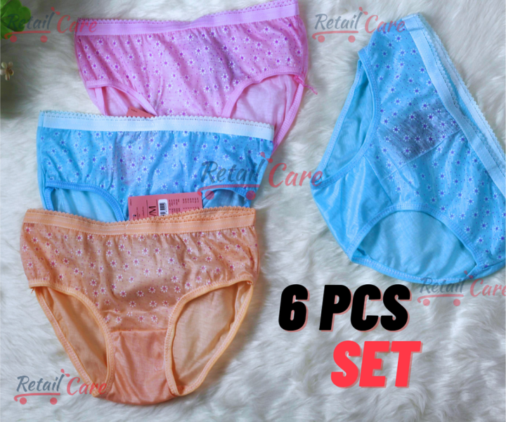 6 PCS Girls Cotton Print Panties |Soft Cotton Panties for Girls |Cotton Briefs|Girls Underwear|Girls Innerwear Comfortable and Stylish Underwear Thai Style Flower Panty Women's Wear cotton panty flower print panty