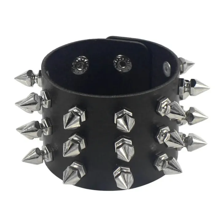 Black%20Leather%20Wristband%20Bracelet%20Cuff%20goth%20gothic%20punk%20bracelets%20women%20men%20metal%20armbands%20cosplay%20can%20be%20adjusted%20jewelry%20-%20Image%203