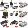 8K@60Hz MINI HDMI/MICRO HDMI 90 Degree Elbow Up/down/Left/right To HDMI 2.1 Female Audio video Cable Converter For Laptop PC. 