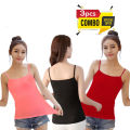 Women Cotton Camisole Innerwear Inner Slips Spaghetti Top Slip Camisoles-3pc. 