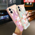 JIUMOO For Xiaomi MI Poco F4 GT POCO F3 GT Redmi K40 Gaming K50 Gaming Case Cartoon Strawberry Rabbit Luxury Plating Phone Cases New Square Edge Pattern Silicone Soft Case Camera Lens Shockproof Protection Cover. 