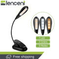 LENCENT 7 LED Book Light 3 Colors and 9 Brightness Modes (Warm & White LEDs) USB Rechargeable Clip Reading Light for Kids Clip on Lamp for Book Travel etc [USB Cable Incl]. 