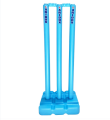 Heavy Plastic Cricket Stumps 1 Set 3 Pcs Stump 2 pcs bells With 1 pcs Stump stand blue colour set. 