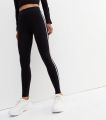 Black Side Stripe High Waist Leggings For Gym. 