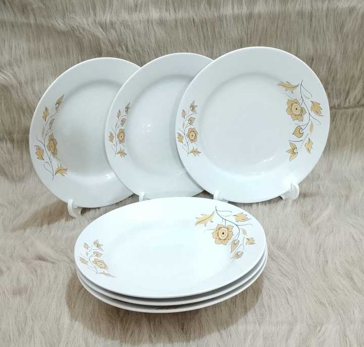 9 inch deep flower print rice plate ceramic