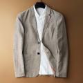 2023 New Fashion Summer Spring Blazer Two Pure Bottom Breathable Cotton Linen Coat Men's Suit Jacket 1 Pieces( Only Jacket ).
