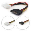Computer Molex 4 Pin Power Supply Y Splitter Cable & SATA Power Female to Molex Male Adapter Converter Cable, 6-Inch. 