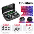 F9 TWS Headphone Bluetooth 5.1 Wireless Gaming Sports Earphone With Mic HIFI Stereo 9D Ear buds HD LED 3D Touch. 